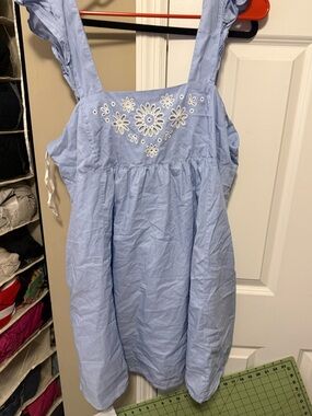 Draper James Blue and White Stripe Eyelet dress